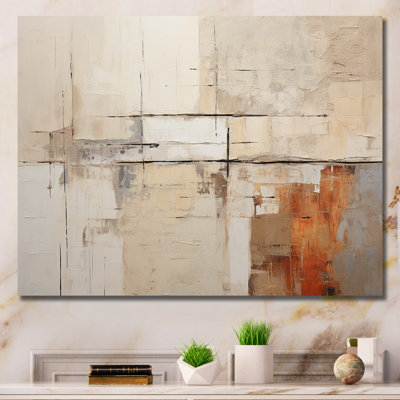 Abstrait, collage de route beige brun - Collages abstraits sur toile