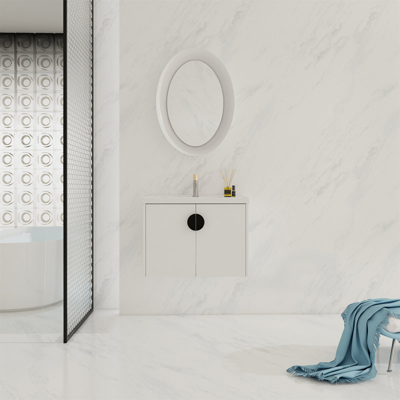 Meuble-lavabo à fermeture en douceur 28 po avec lavabo, pour petite salle de bain