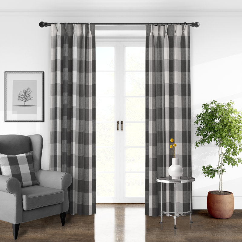 Paire de rideaux obscurcissant à panneaux et plis de rideau à plis de marche Walker (ensemble de 2), Fer, L 20 po x L 108 po