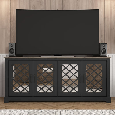 Ariba Modern Mirrored 4 Door TV Stand by Ophelia & Co.