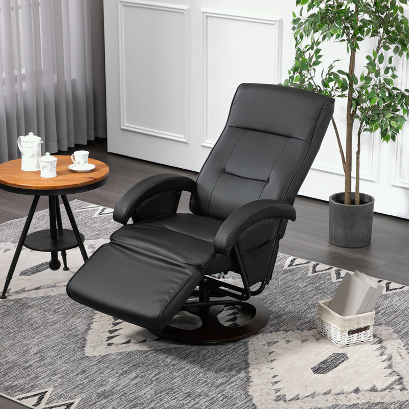 Fauteuil inclinable Candi, Similicuir noir