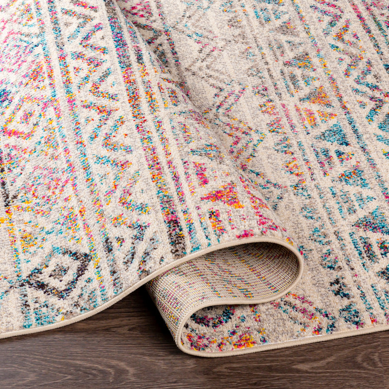 Tapis gris à motif géométrique Aggappe, Rectangle 2 pi x 3 pi