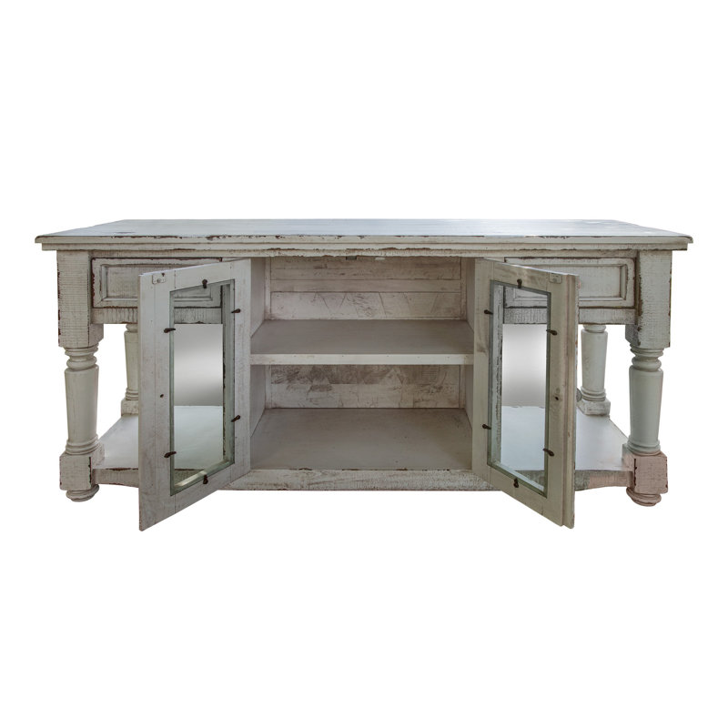 Console en bois massif 55 po Sayne, Blanc