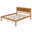 Base de lit plateforme avec tête de lit, support à lattes de bois, aucun sommier requis, grand-121498791