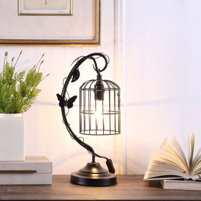 Lampe de table noire 17,5 "Aarynn