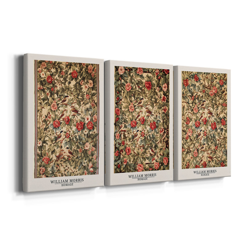 Série de pièces de peinture à chaud sur mesure de la série CCLxxxx de William Morris - 3 pièces, H 18 po x l 36 po