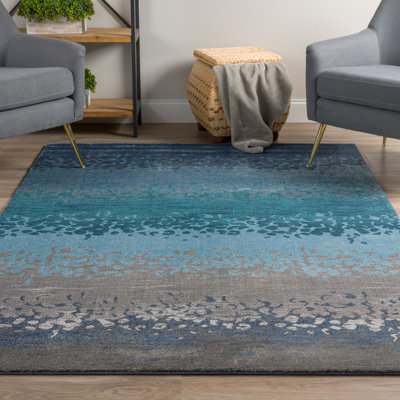 Tapis ombré bleu / gris Jamari