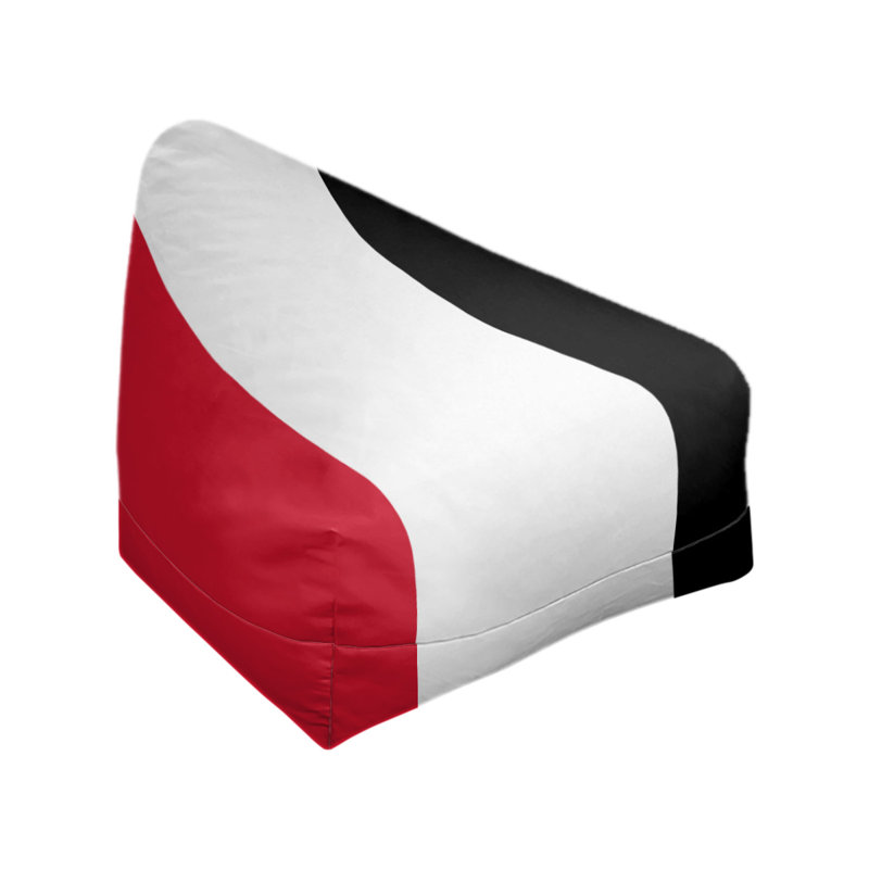 Classic Bean Bag, 30" H x 27" W x 27" D, Red/White/Black