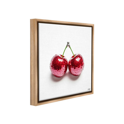«Disco Cherries On White Floater Frame» par RB sur toile