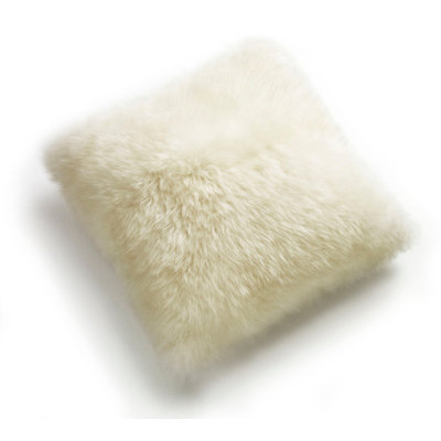 Fibre by Auskin Longwool Sheepskin Cushion Square 32" L Natural Wool Decorative Pillow