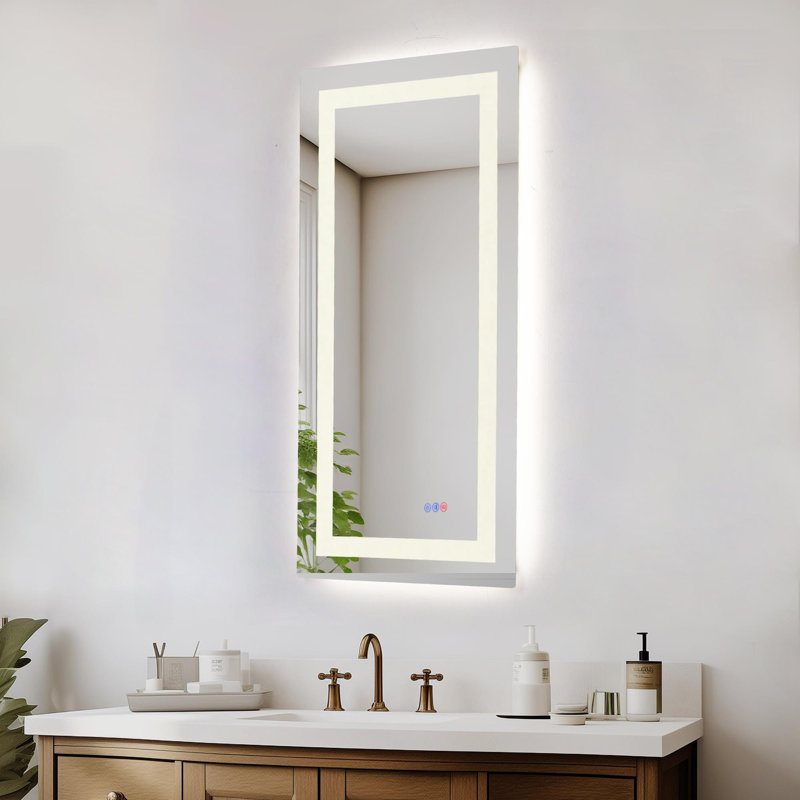 Riven LED Mirror, Adjustable Color 3000K/4200K/6400K, 20" x 36", Rectangle