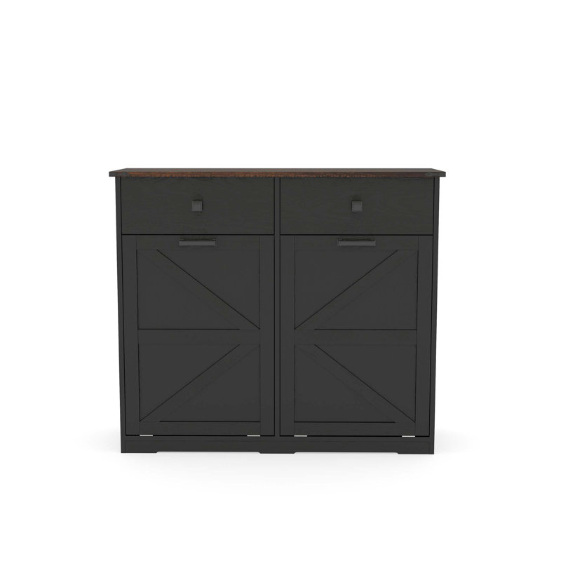 Armoire poubelle Farmhouse Double Tilt Out pour bidons de 20 gallons