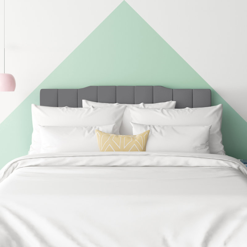 Tasnia Upholstered Panel Headboard, 22.4" H x 56.7" W x 1.8" D, Gray