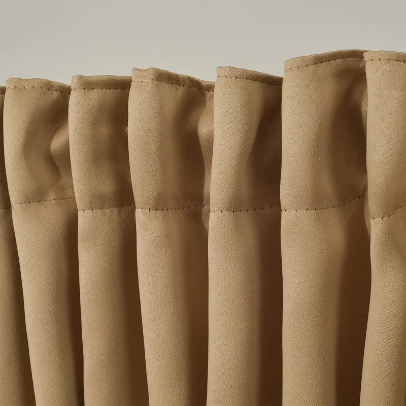Extra Wide & Extra Long Custom Made Solid Color Room Darkening Single Curtain Panel, 100" W x 204" L, Camel