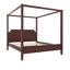 Lit plateforme à baldaquin en bois avec tête de lit Lurell, structure en bois massif, support de lattes, aucun sommier requis-128994758-128994762