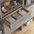 Grey Oak  54" Wall-Mounted Single Wall Closet System with 3 Sections, 3 Clothing Rods, 5 Shelves & 4 Shaker Drawers-136075602-136075600