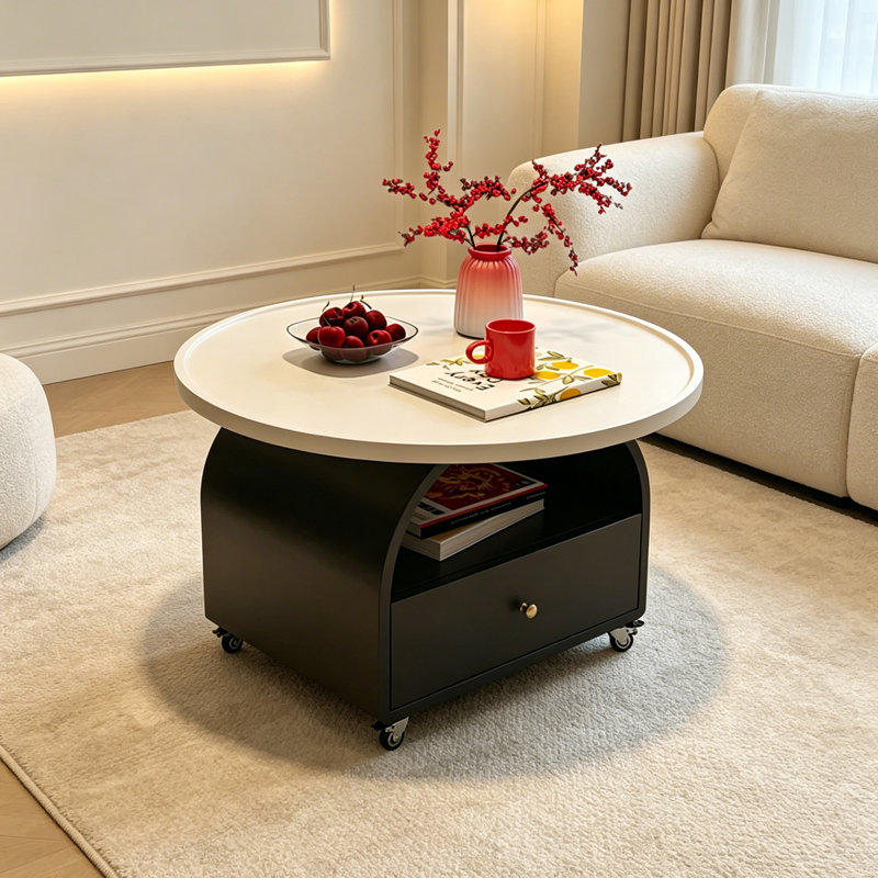 Table basse en bois massif, Blanc, H 18,5 po x L 23,62 po x l 23,62 po