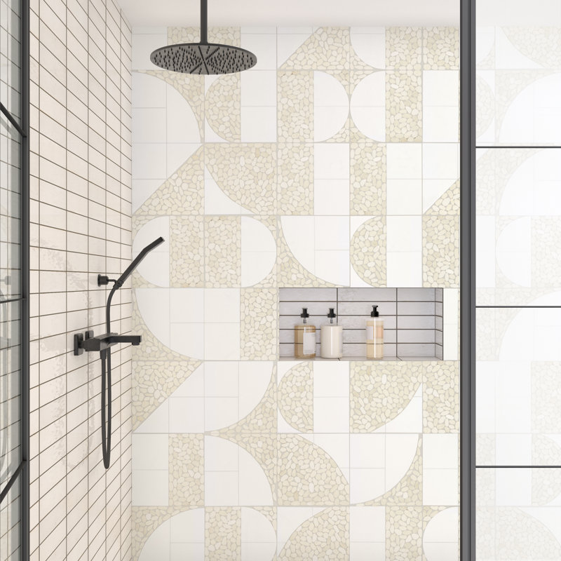 Mosaïque de galets Art Deco 11 "x 11" Daltile Pebble Oasis (11 PC par carton), Glaçon
