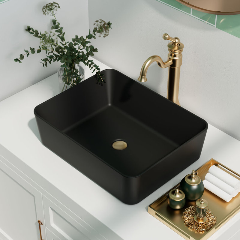 Lavabo vasque rectangulaire en céramique DeerValley Ally
