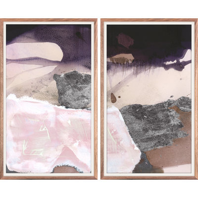 Quartz Diptych White Framed Painting