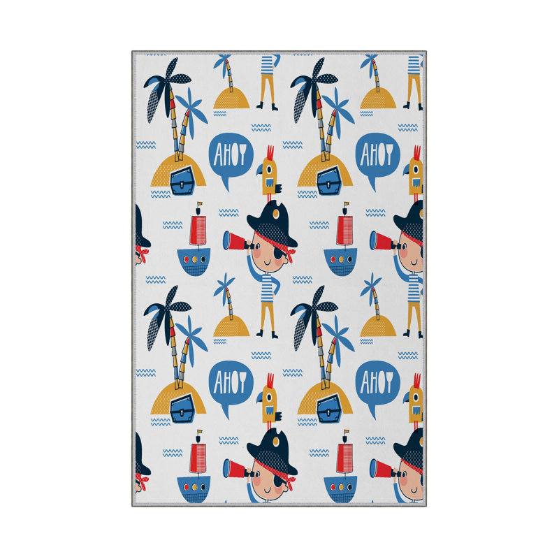 Stylish Woven Carpet (4.6 x 7.2 Feet), 100% Polyester, 0.4 in Pile Height | Antibacterial, Non-Slip Underside, Machine Washable | 3D Digital Print Design | Perfect for Living Room, Bedroom, & Dining Areas