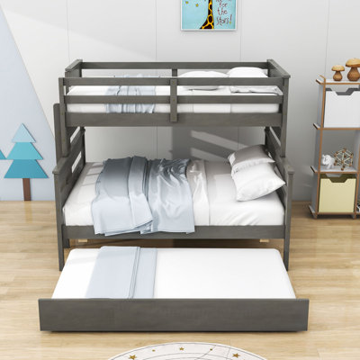 Twin Over Full Wood Bunk Bed With Twin Trundle by Harriet Bee