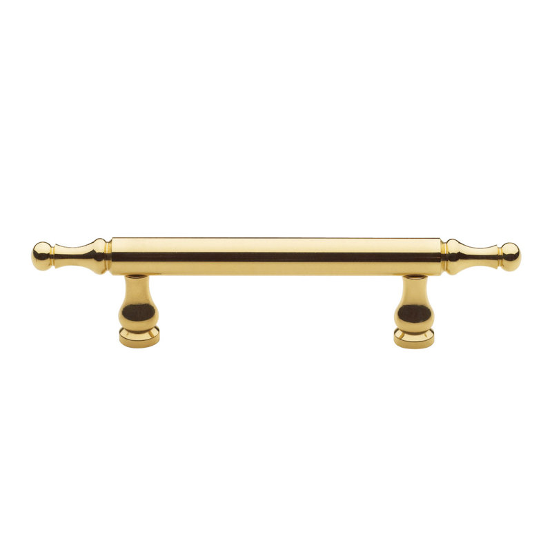 Spindle 2 1/2" Center to Center Bar Pull, Bright Brass
