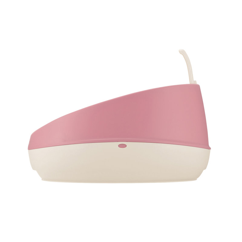 Plastic Rimmed Litter Box with Scoop, Salmon Pink