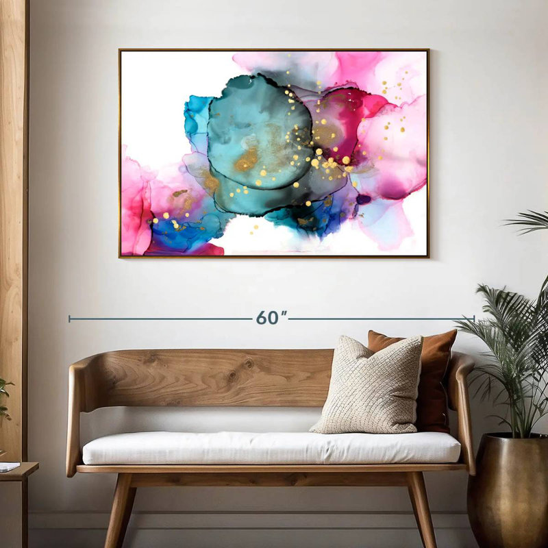 Boréal I, 46 po x 31 po, Cadre flottant doré