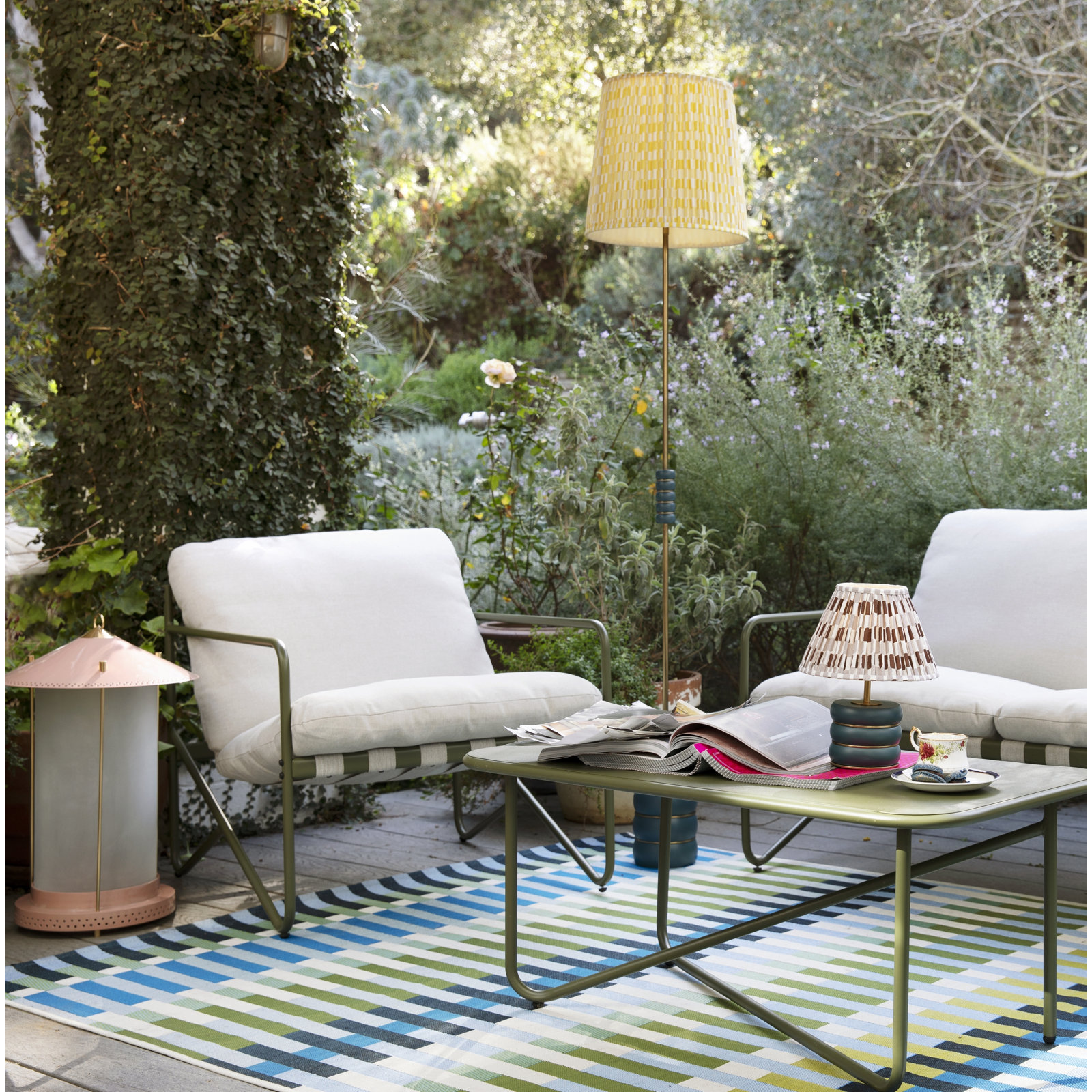 Icon Striped Indoor Outdoor Blue Rug, Rectangle 8'10" x 11'10"
