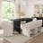 71” Rectangular Dining Table, Seats 4–6, Fluted Base, Modern Wood, Onyx Birch-288193249