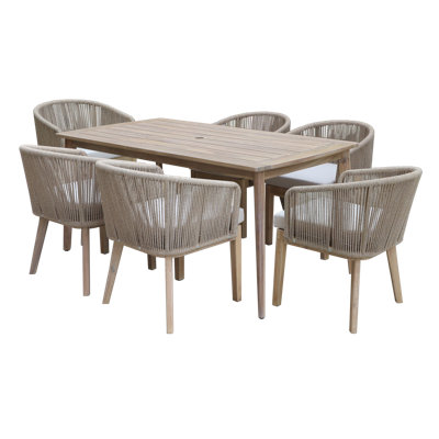 Bowery 67'' Rectangular 6-Person Outdoor Dining Set with Cushions