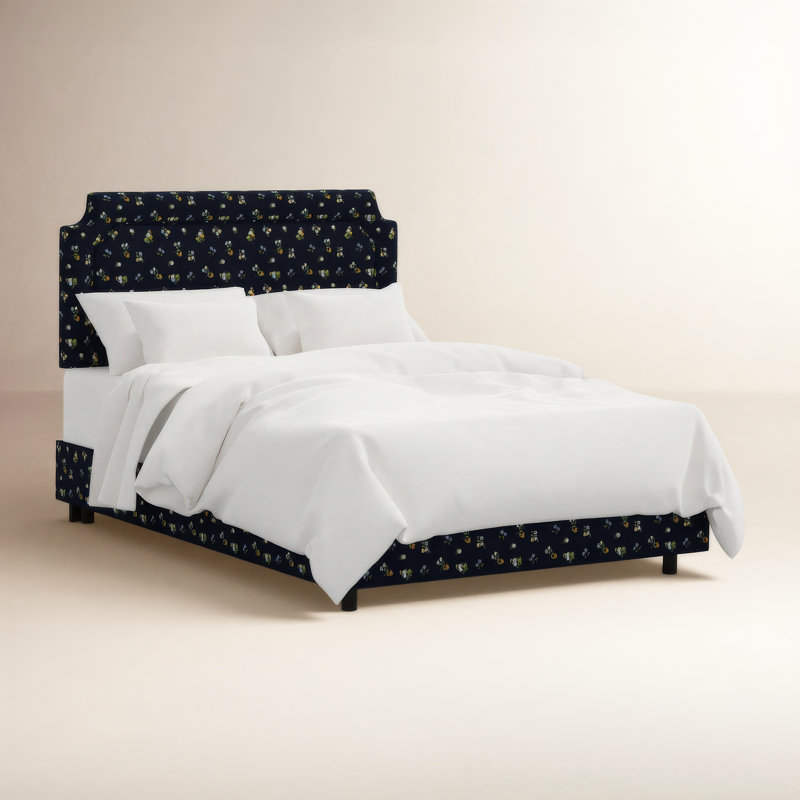 Hampton Bed In Ditsy Dahlia Navy, Twin, Ditsy Dahlia Navy