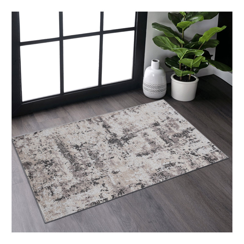 Tapis crème / brun / abstrait Collection, Rectangulaire 2 pi x 3 pi
