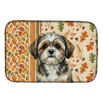 Brindle Shih Tzu Heirloom Fall Dish Drying Mat