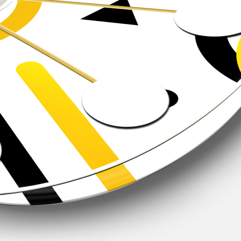 Horloge murale moderne Mid-Century tendance noire et dorée tendance, Grand