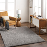 Tapis gris à poils longs Khlani Delmy
