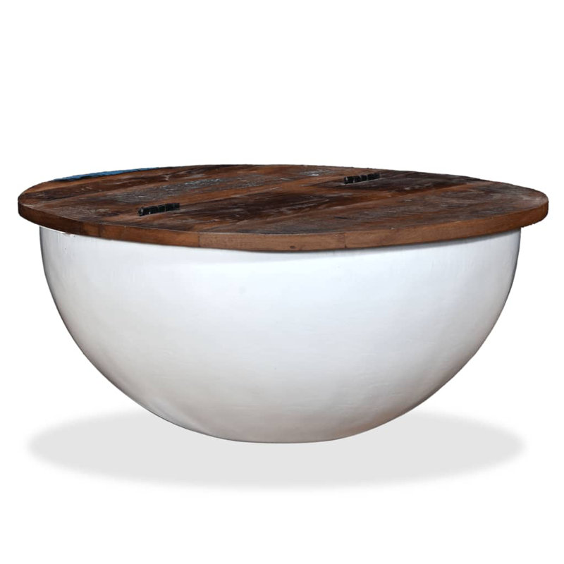 Chatteris Frame Single Coffee Table with Storage, Dark Brown, White