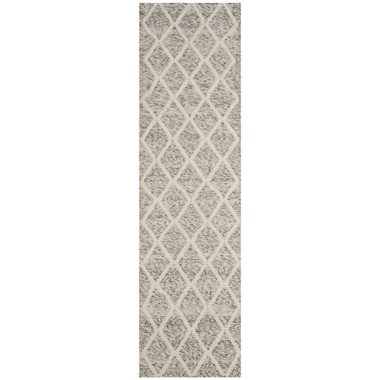Russo Geometric Handmade Flatweave Ivory/Stone Area Rug
