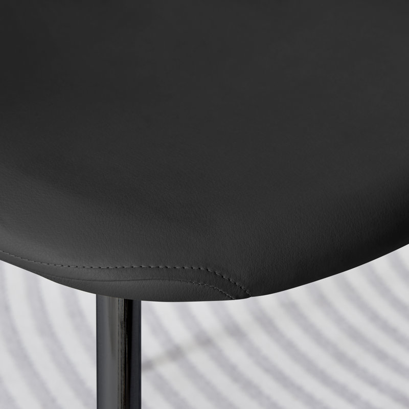 Scottsmoor 6 Seater High Gloss Round Dining Table Set with 6 Luxury Faux Leather Dining Chairs, Black, Black