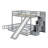 Wooden Bunk Bed With Slide, Storage Staircase, Safety Guardrails-2106788809