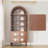 Arched Solid Wood Storage Cabinet, Walnut Finish-1987157602