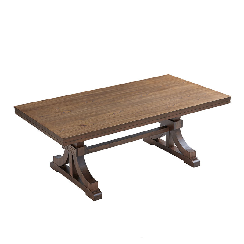78.74''Rectangular Rubber Wood Dining Table For 6-8 With Wooden Trestle Pedestal Base (Only Tables, No Chairs)