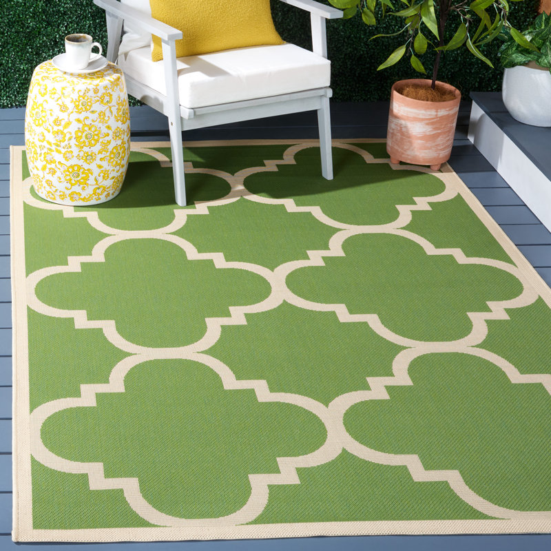 Tapis intérieur / extérieur vert Arneshia, Rectangle 8 pi x 11 pi