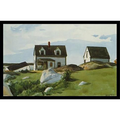 "Houses of Squam Light" par Edward Hopper, reproduction d’art sur papier encadrée
