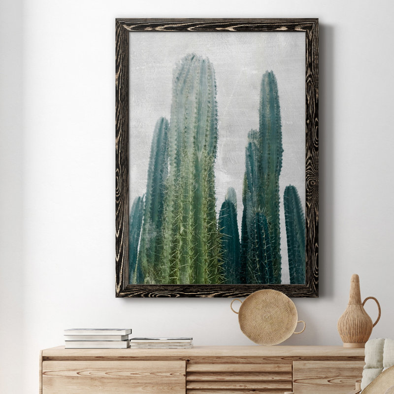 Aruba Cacti I - cadre photo, impression sur toile, H 24 po x l 18 po x P 1,5 po, Noir