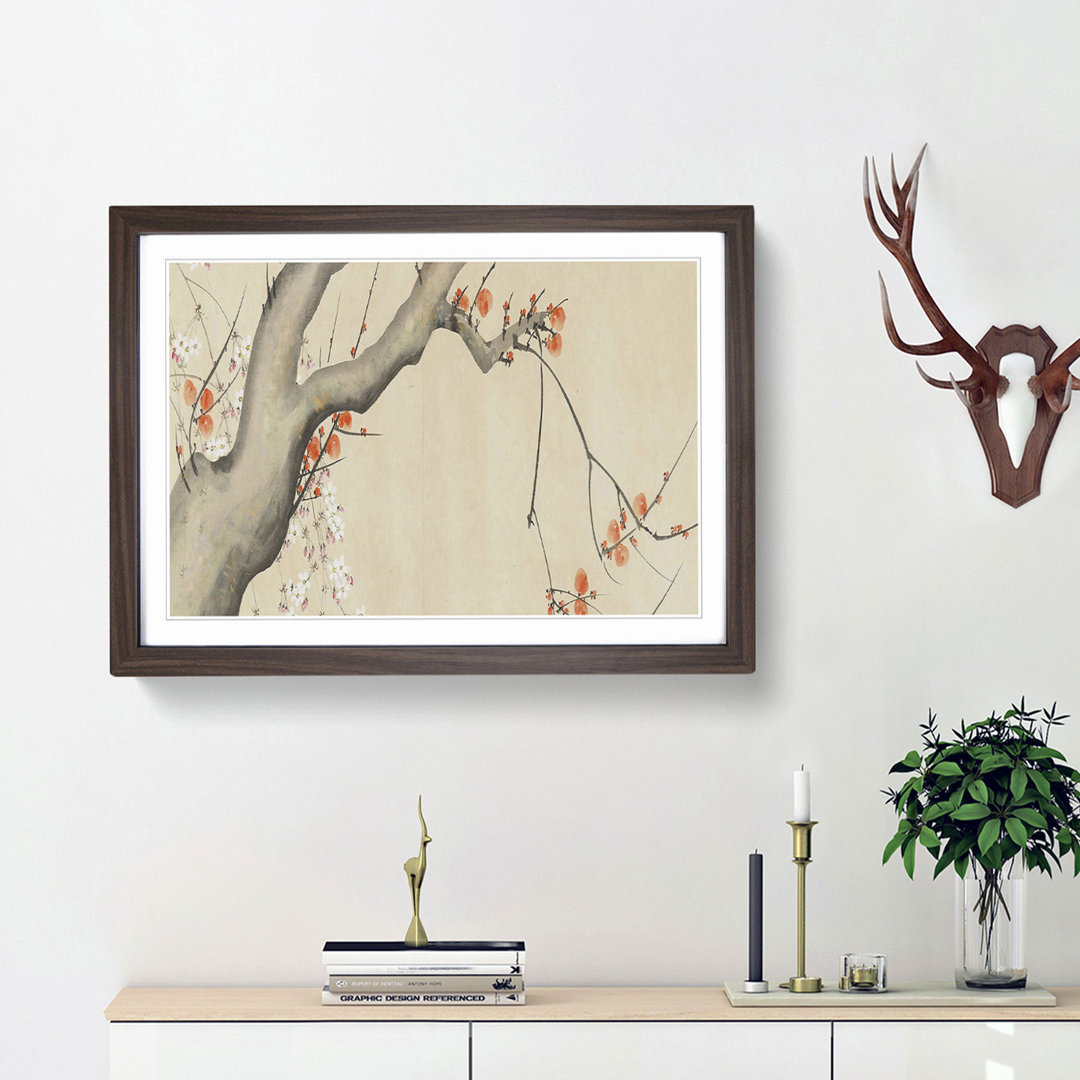 Flowers of the Four Seasons Vol.2 by Sakai Hoitsu - Framed Print