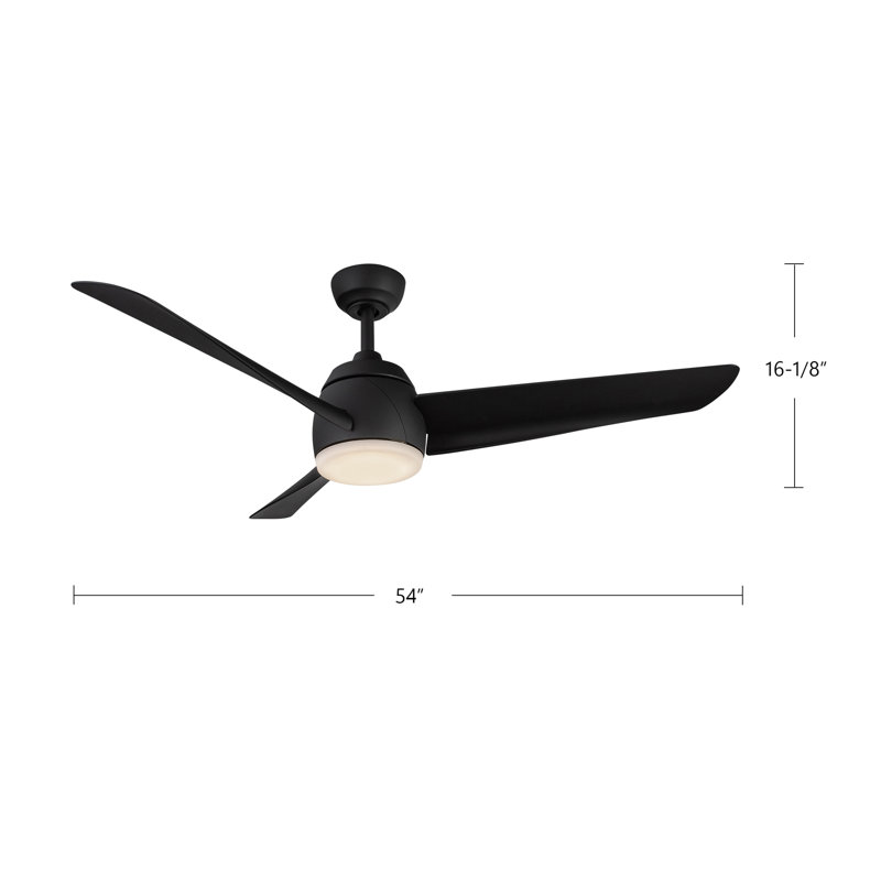 Thalia Smart LED Downrod Ceiling Fan, Brushed Gold, White