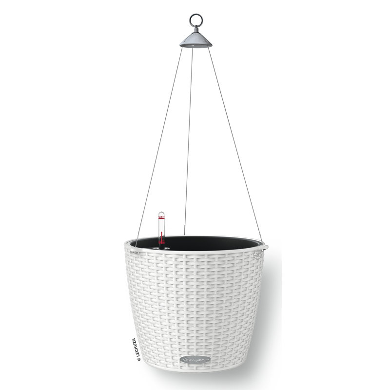 Hanging Planter, White, 23cm H x 27cm W x 27cm D