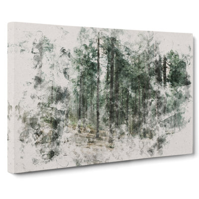 Conifer Tree Forest Vol.2 Watercolour - Wrapped Canvas Print